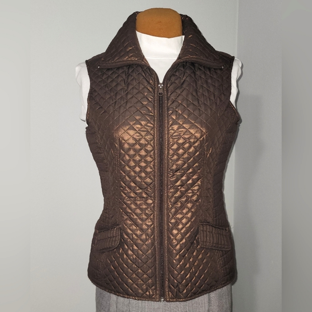 Peck & Peck quilted bronze vest  Sz M